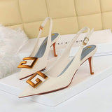 Chaussure En Talon Rainbow Colorful Custom Slingback Diamond Fashion Kitten Shoes Women Heels for Ladies