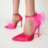 11.5CM Big Bow Talon Pour Femme Elegant Closed Toe 2025 New High Heeled Sandals
