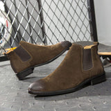 Top Quality Genuine Cowhide Leather Chelsea Boots Classic Design Men Dress Shoes