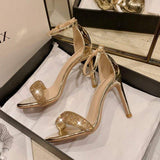 6CM/8CM/10CM Luxury Bling Rhinestone Fashion High Designer Ladies Heels for Elegant Women