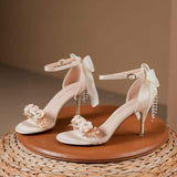 Scarpe Donna Tacco Alto Flower Chaussure Sandals Wedding High Heels for Women