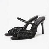 2026 Summer Zapatos Mujer Sexy Lace Ladies Open Toe Pumps Stiletto Sexy Pencil Heels for Women