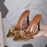 Flower Decorated Sandalias Femeninas Casual Open Toe Sandals Women Heels