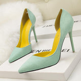 Trendy Color Sandalias Romanas Top Quality Stiletto Summer Sandals Elegant Purple Suede Heels