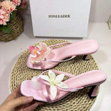 Sapato De Salto Slipper Flower Sexy 2025 Women Shoes Sandal High Heel
