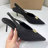 Women's French-Style Pointed-Toe Low Stiletto Shoes - Spring Closed-Toe Shallow Mouth Sandals & Pumps