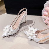 Rhinestone Talons Wedding Designer Fashion Sandale Femme 2024 White Women Heels for Ladies
