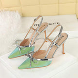 Mix-Color Sexy Talons Aiguilles Slingback Thin Sexy Feet Spring 2026 Heels for Women