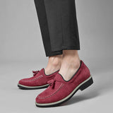 Cowhide Upper Comfortable Suede Leather Dress Shoes Classic Design Tassel Loafers for Men