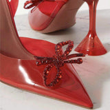 Chaussur Lux Femm Designer Summer Sandals Clear Bow Female Heels Shoes for Ladies 2025