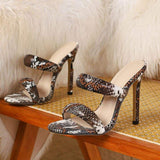 Snakeskin Summer 2025 Sandal Shoes Women Shoes Heels Shoes Thin Heels