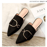 Sapatos Mocassins Suede New Ladies Slippers Outdoor Flat Loafer Pointed Toe Mules Slides Footwear