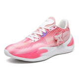 Mens Luminous Basketball Shoes Glow in Dark Athletic Sneakers Purple Breathable Mesh Sport Footwear Professional Training Shoes