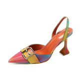 Soulier Femme Talon 2025 New Fancy Buckles Designer Elegant Pumps Middle High Luxury Heel for Women and Lady