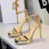Sandalias Con Tacon Open Toe Thin Stiletto 2025 Women Shoes Platform Heels