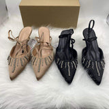New Arrival Pointed-Toe Stiletto Heels - Elegant Slimming Closed-Toe Back-Strap Women's Heeled Sandals