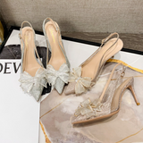 10CM/8CM/6CM Fancy Style Zapatos Mujer De Fiesta Rhinestone Sling Back Strap Women Wedding Party Sexy Heels