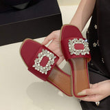 Sandale Plat Quality Silk Rhinestone Diamond Outdoor New Spring Korean Sandals for Women