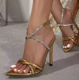 Metal Trendy Fashion Rose Gold Sole Sandals 2025 New Arrival Shoes Woman Heels for Women
