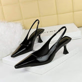 Trendy Color Sandale Talon Summer Sexy Job Shoe Slingback Women Low Heels 2024