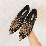 Rivet Studded Comfort Soft Flat Shoes Slippers Suede 2024 Women's Loafers
