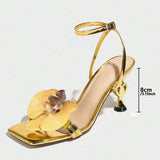 Unique Design Color Luxury Talons Summer Spring Style Gold Heels for Ladies