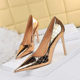 Talons Femme Elegant Stiletto Sandalias Sexy Pumps 2025 Women's High Gold Heels