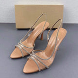 Strange Tacon De Mujer Diamond Crystal Transparent PVC Sexy Pumps Shoes Women Heels for Ladies