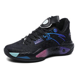 Glow in Dark Men Basketball Shoes High Performance Court Sneakers Breathable Mesh Athletic Footwear With Galaxy Gradient Midsole