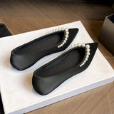 Anti-slip Sandale Handmade Pumps Shoe Pearl Decoration Flat 2025 Sandals for Women