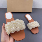 Sandale Plat Pearl Diamond Outdoor New Spring Korean Sandals for Women