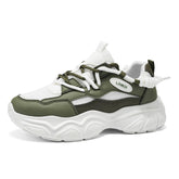 Mens Fashion Unique Rope Laces Chunky Sneakers Breathable Mesh Walking Shoes Non Slip Platform Athletic Dad Shoes