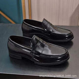 Hand-Finished Genuine Leather Slip-On Driving Shoes - Lightweight & Durable for Business Casual