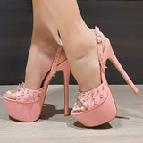 Sandalias Plataforma De Mujer Rivet Decoration Sexy Studded Women Stripper Shoes Platform High Heel