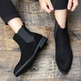 Slip on Faux Suede Boots Comfortable Zip Closure Top Grade Loafers Men's Boots