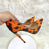 New Women Orange Pointed Toe Sexy Flat 6/8/10/12Cm Customized Designer Shoes Plus Size 34-45 High Heels
