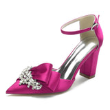 Bride Talons Haut Sexy Escarpins Mules Chunky Block High Women Heels for Wedding