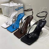 7CM/9CM Sandalia De Verano Middle High New Arrivals Thong Sandals Woman Sandals Open Toe Shoes 2025 Women High Heels