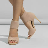 Baby Blue COlor Knit Fabric Sandalias Fashion Pumps Shoes High Heels for Women
