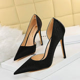 Hauts Talons Gold Color Elegant Lady Office Wear 2025 Fall Heel Trending Shoes Women's Pumps 10.5cm,super High (8cm-up) PU Silk