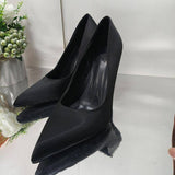 Women Sexy Pumps Good Quality Satin Material with Slim Heel Professional Pointed-Toe Plus Size Low-Cut Style for Ladies