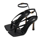 Brown Sandalias De Mujeres Open Toe Elegant Women Heel Sandals Shoes for Ladies