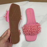 New Arrival Sandale Plat Pearl Diamond Outdoor New Spring Korean Sandals for Women