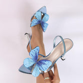 Sandales a Talons Pour Femmes Cross-border 3D Butterfly Decorated Women's Stiletto Heeled Sandals Ladies Sexy Shoes
