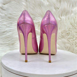 Sandalias Pointed Toe Design New Trendy Pink Heels for Women