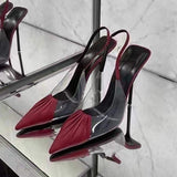 Clear Scarpe Con Tacco Pantofole Slingback New Styles Women Footwear Heels for Ladies