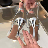 Escarpin Lux Femme Metal Heel Slingback Fashion Talon Mules for Women Shoes
