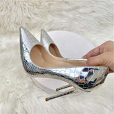 8CM/10CM/12CM Talons Haut Sexy Escarpins High Quality Pumps 2024 Luxury Pumps Silver Heels for Women