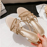 Latest Fashion Estilo De Tacones Rhinestone Open Toe Sandals Silver Bottom Heels for Ladies