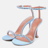Summer New Arrival Rhinestone Flower Party Women's Sexy Beautiful Sandals - Round Toe, Ankle-Strap Ladies Sexy High Heel Shoes